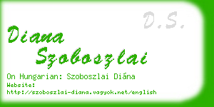 diana szoboszlai business card